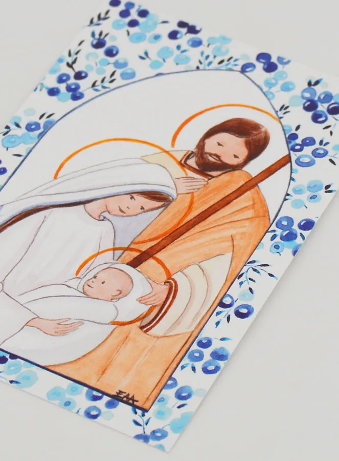 Taufkarte Heilige Familie - Blau (pic 4)