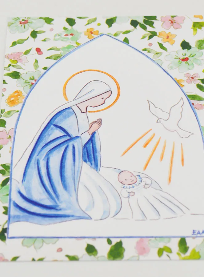 Taufkarte Maria und Heilige Geist Taube (pic 2)