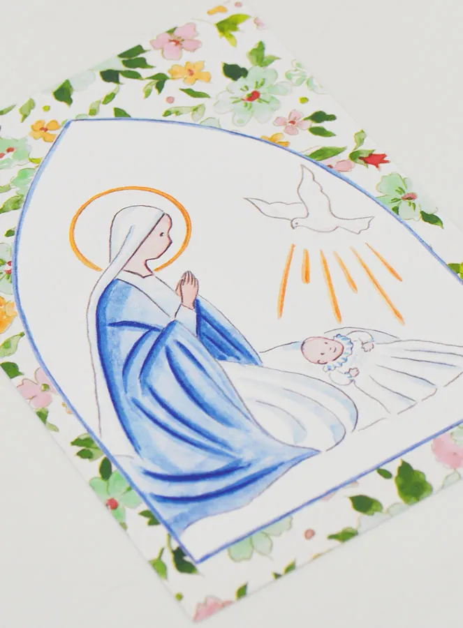 Taufkarte Maria und Heilige Geist Taube (pic 3)