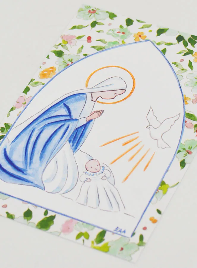 Taufkarte Maria und Heilige Geist Taube (pic 4)