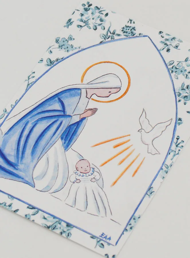 Karte zur Taufe - Maria und Heilige Geist Taube (pic 4)