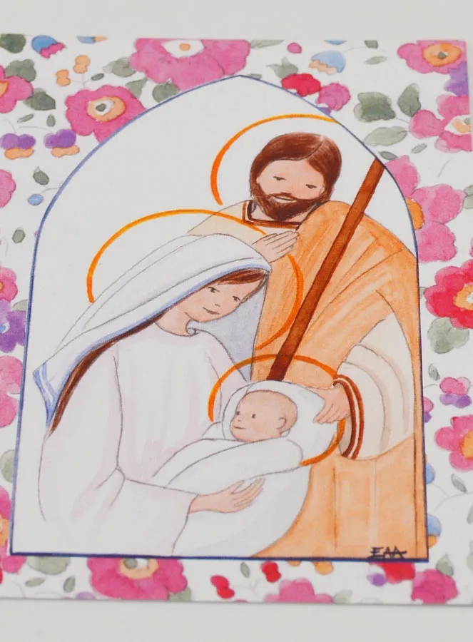 Tauf-Karte Die Heilige Familie - Rosa Ikone (pic 2)