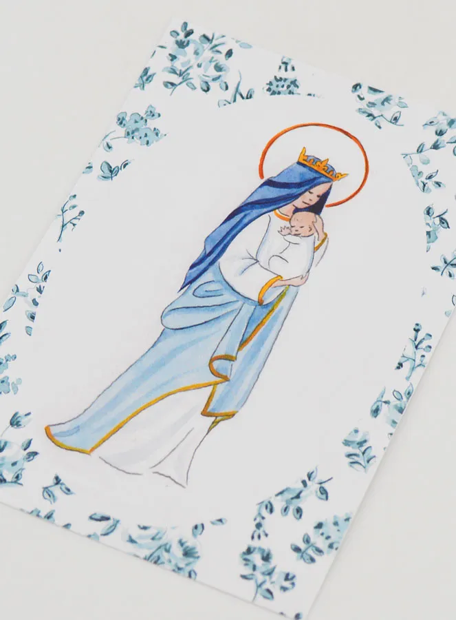 Taufkarte heilige Maria Gekrönt mit dem Jesus-Kind (pic 4)