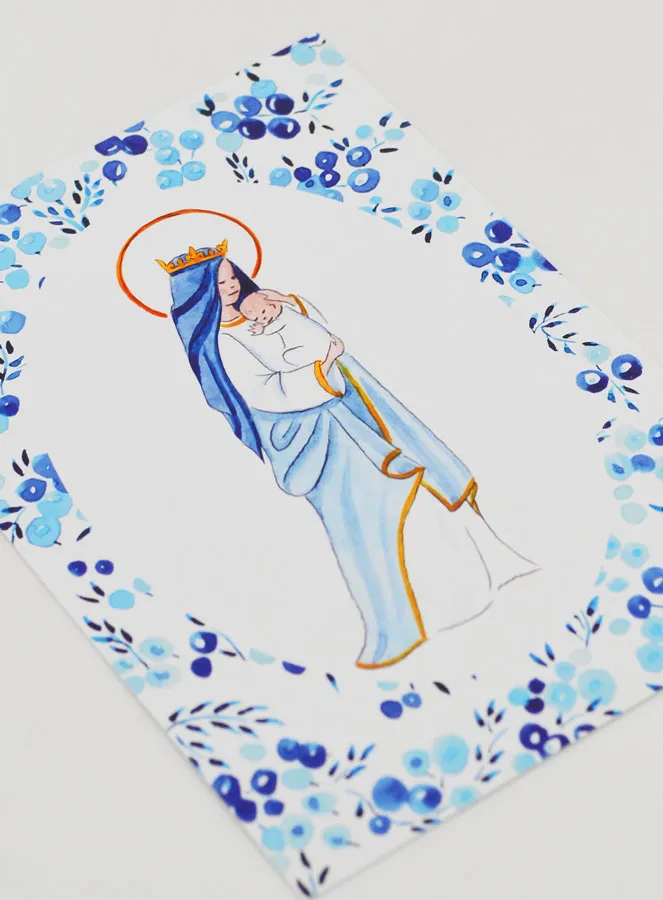 Karte zur Taufe Gekrönte Maria mit dem Jesus-Kind (pic 3)