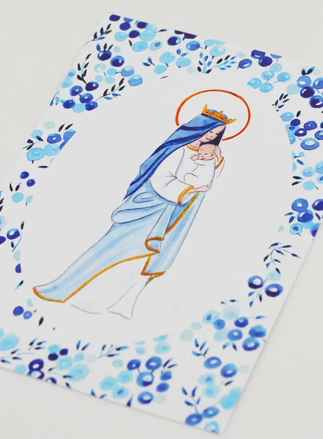 Karte zur Taufe Gekrönte Maria mit dem Jesus-Kind (pic 4)