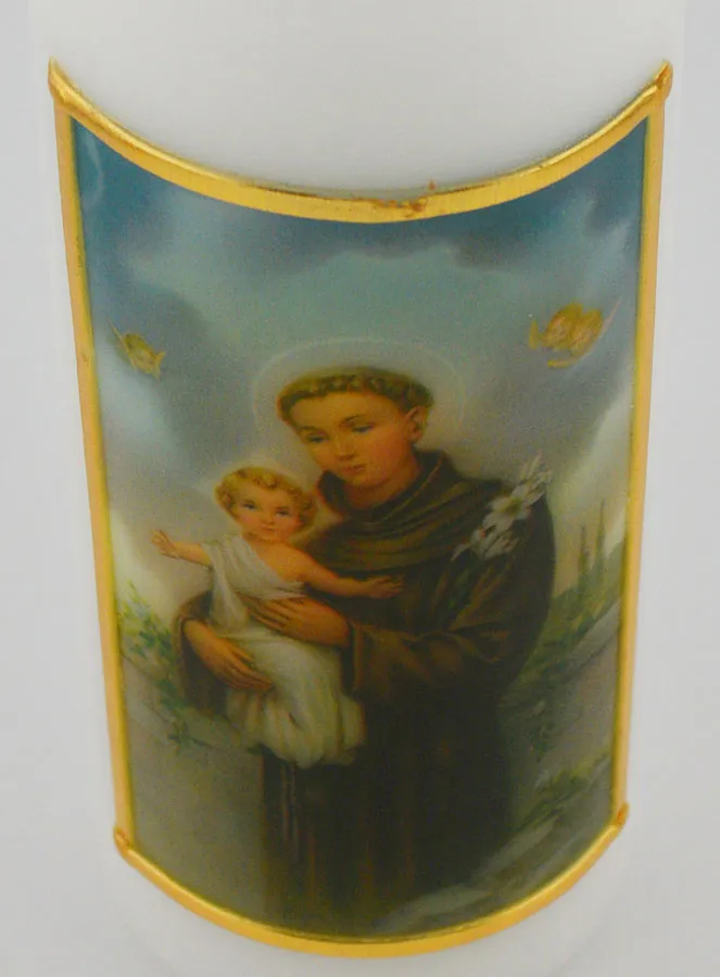 Christliche Bildkerze Hl Antonius von Padua - 15 cm (pic 4)
