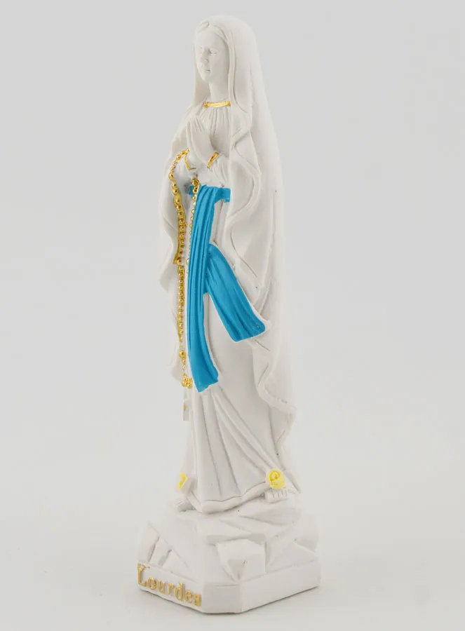 Figur Madonna Lourdes mit Gold Rosenkranz - 10 cm (pic 2)