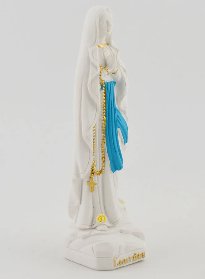 Figur Madonna Lourdes mit Gold Rosenkranz - 10 cm (pic 3)