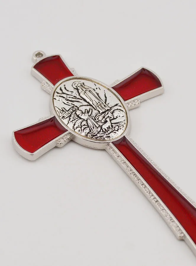 Lourdes Kreuz Rot 10 cm - Madonna Münze Erscheinungen von Lourdes (pic 3)