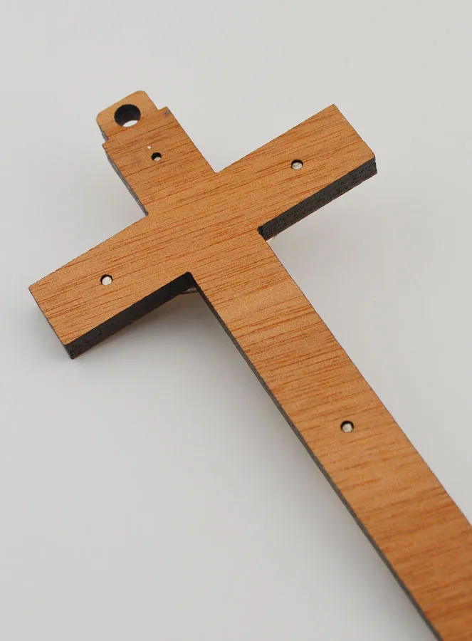 Holz Kruzifix Erscheinungen Madonna von Lourdes - Silberfarben 12 cm (pic 4)