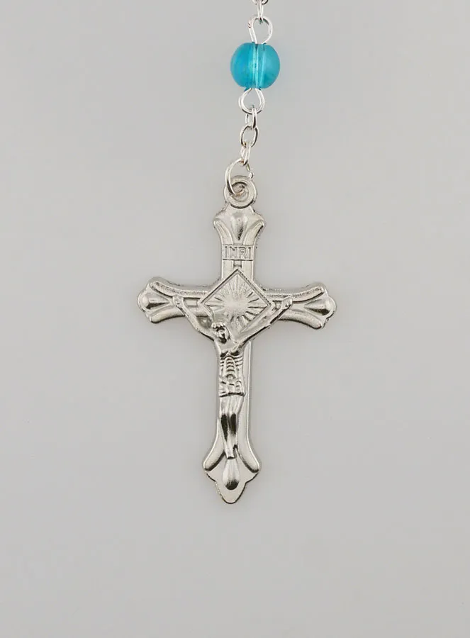 Rosenkranz von Lourdes Modisch aus Kristall-Perlen Blau - 60 cm (pic 3)