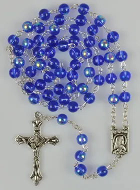 Rosenkranz Lourdes Dunkelblaue Kristall Perlen (pic 1)