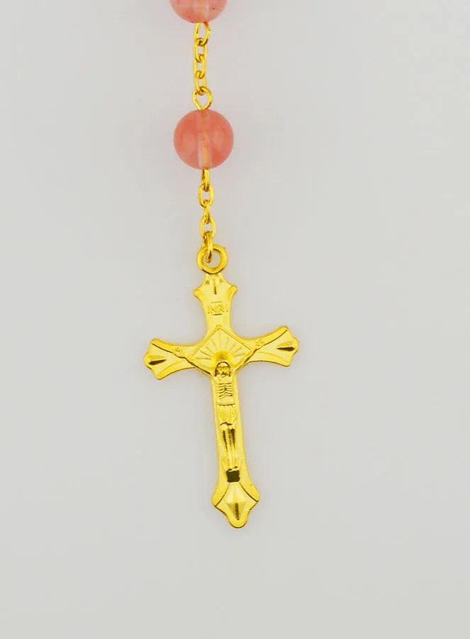 Vergoldeter Rosenkranz mit Echt Quarz Perle (pic 3)