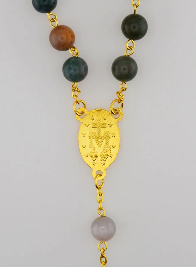 Gold Rosenkranz Echt Achat Perle (pic 4)