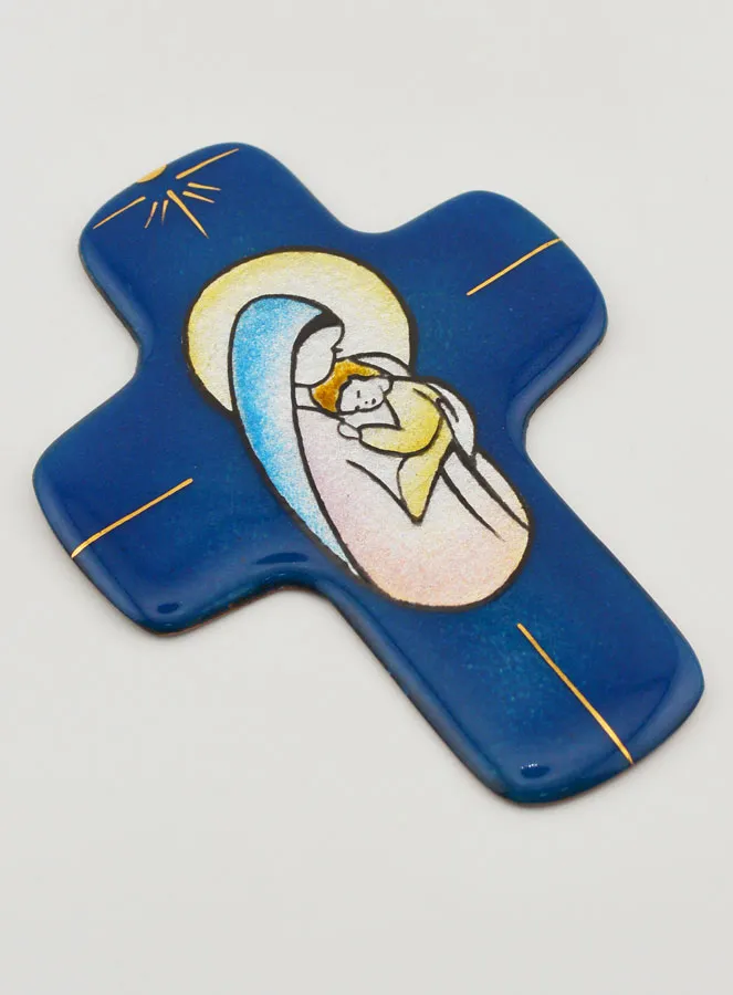 Kommunion-Kreuz Hl Maria Mosaik Emalliert (pic 3)