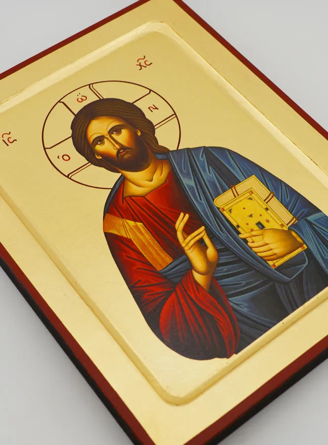 Ikone Christus Pantokrator - Blattgold - 20 cm (pic 3)
