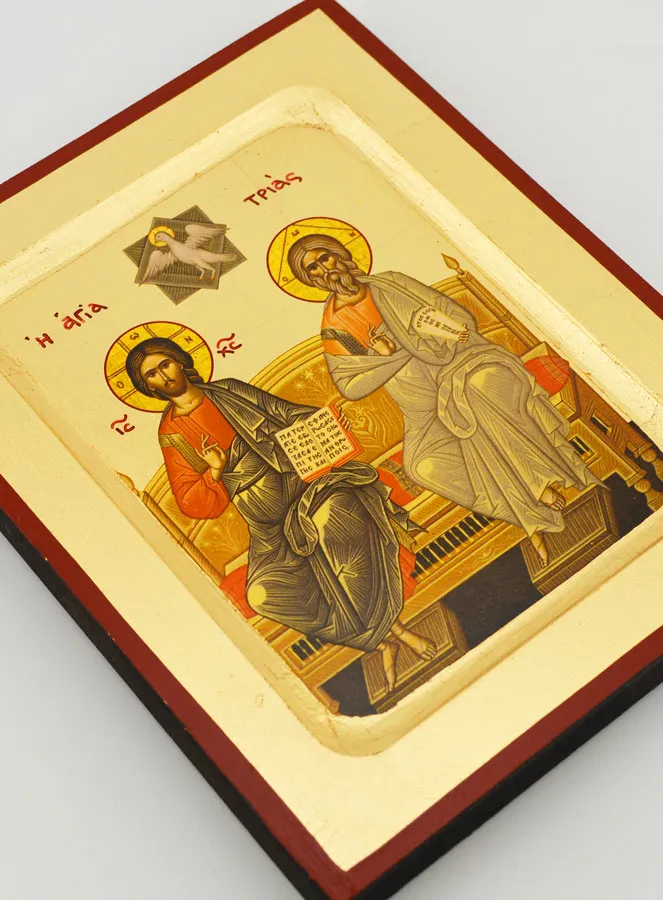 Griechische byzantinische Ikone Heilige Trinität Dreieinheit (pic 3)