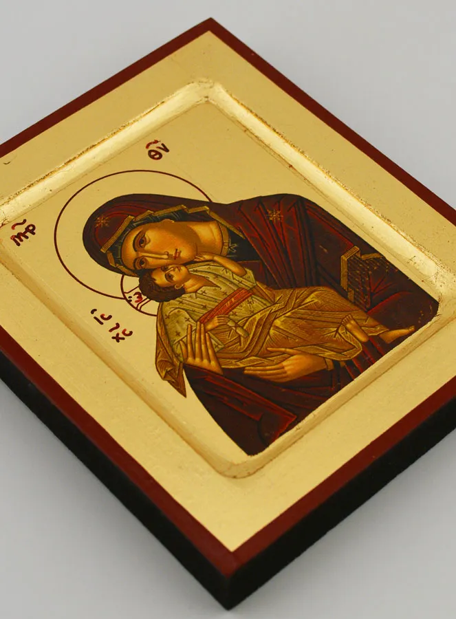 Ikone Maria Jungfrau der Zärtlichkeit mit Blattgold (pic 3)