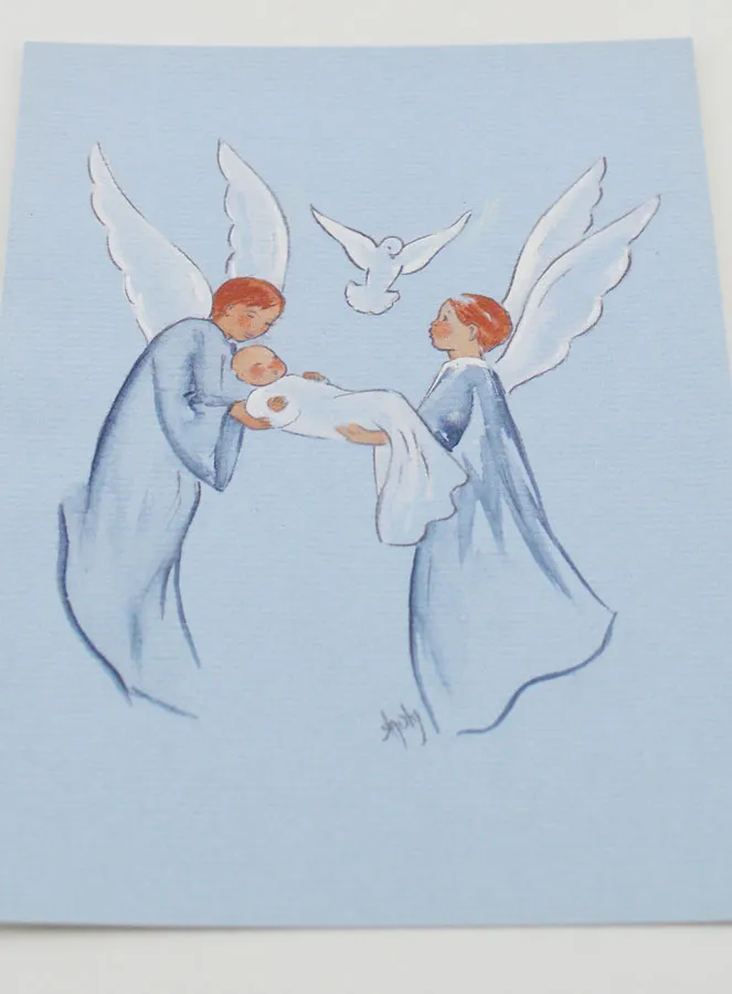 Taufbild Engel und Heiliger Geist - 10 X 15 cm (pic 2)