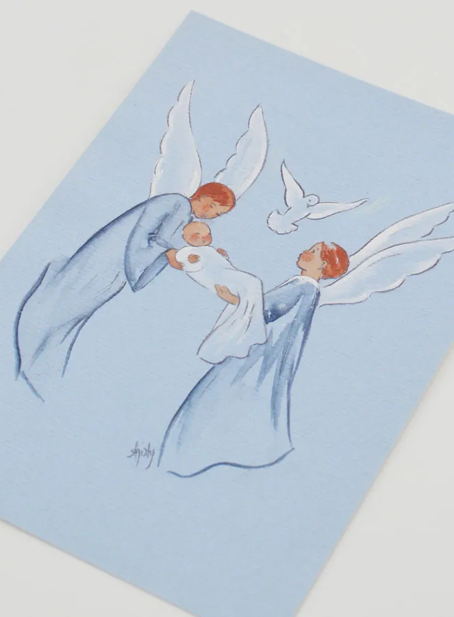 Taufbild Engel und Heiliger Geist - 10 X 15 cm (pic 4)