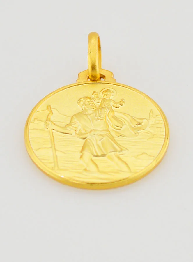 Taufmedaillon Heiliger Christophorus Vergoldet (pic 2)