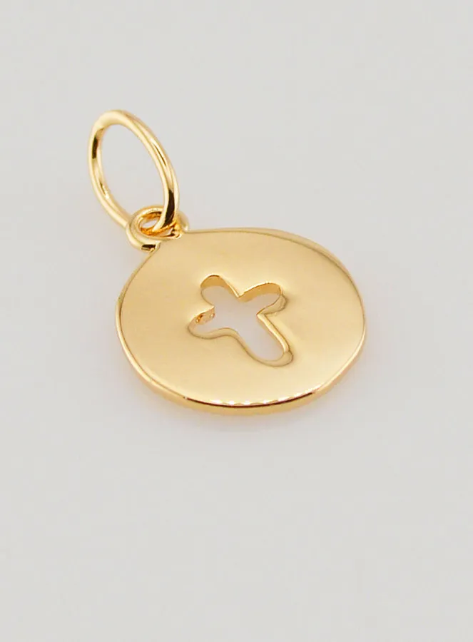 Tauf-Medaillon Kreuz 18 Karat Vergoldet (pic 4)