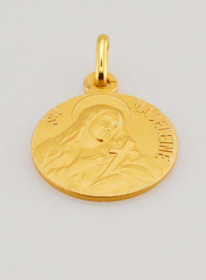 Anhänger zur Taufe Medaillon Heilige Maria Magdalena Vergoldet (pic 2)