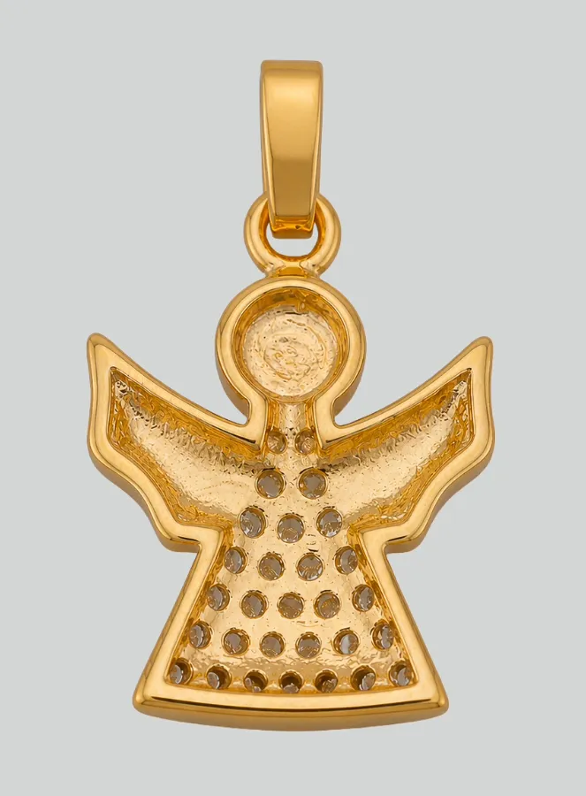 Vergoldeter Anhänger zur Taufe Schutzengel mit Strass Diamanten (pic 4)