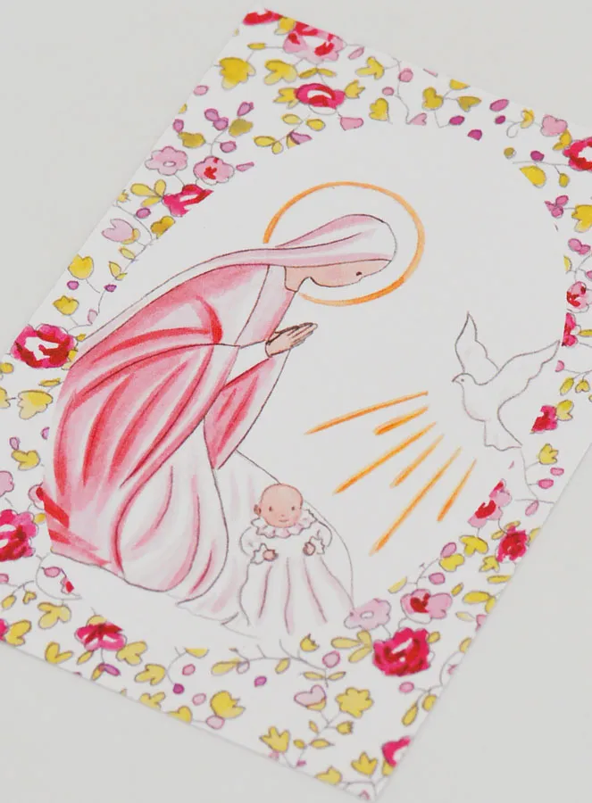 Taufkarte Heilige Maria und Heilige Geist Taube - Rosa (pic 4)