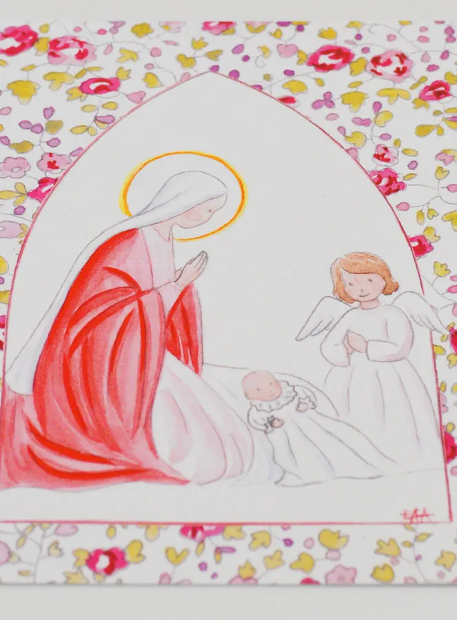 Taufbild Maria und Schutz-Engel - Rosa (pic 2)