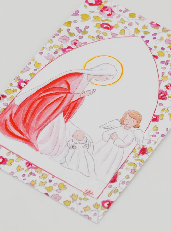 Taufbild Maria und Schutz-Engel - Rosa (pic 4)