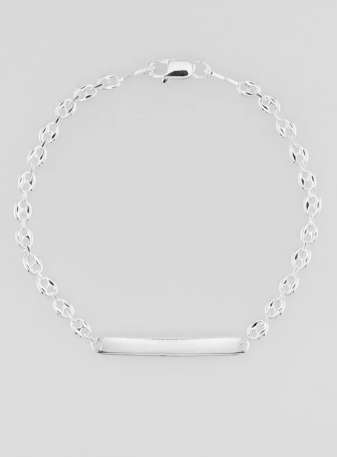Tauf-Armband Echt Silber - Bohnen Schiffsanker Gliederung 4 mm (pic 2)