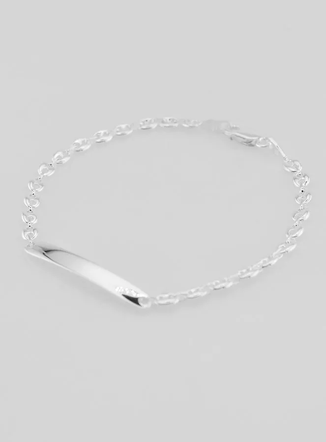 Tauf-Armband Echt Silber - Bohnen Schiffsanker Gliederung 4 mm (pic 3)