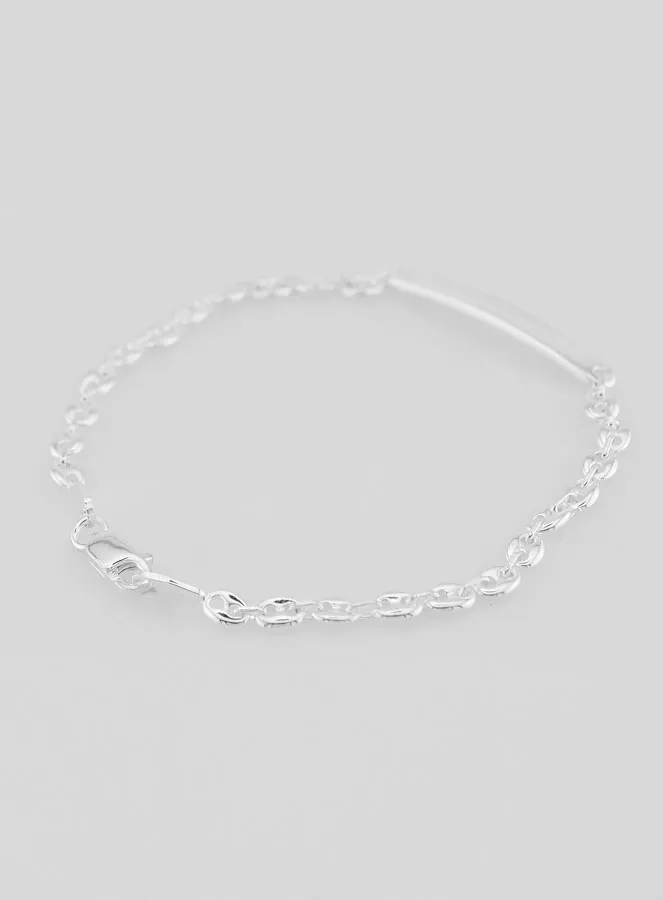 Tauf-Armband Echt Silber - Bohnen Schiffsanker Gliederung 4 mm (pic 4)