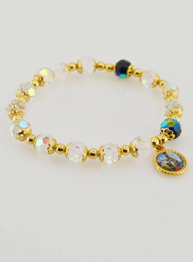 Zehnerrosenkranz-Armband Perlen Kristall und Gold (pic 3)