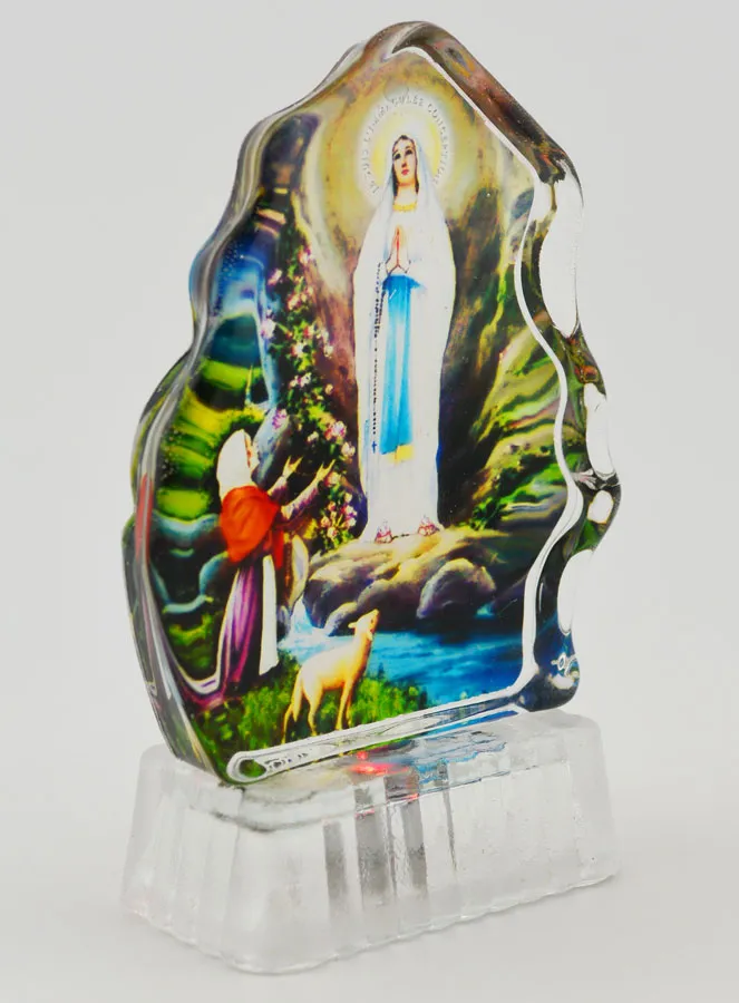 Bild Beleuchtet Unsere Liebe Frau von Lourdes aus Glas (pic 3)
