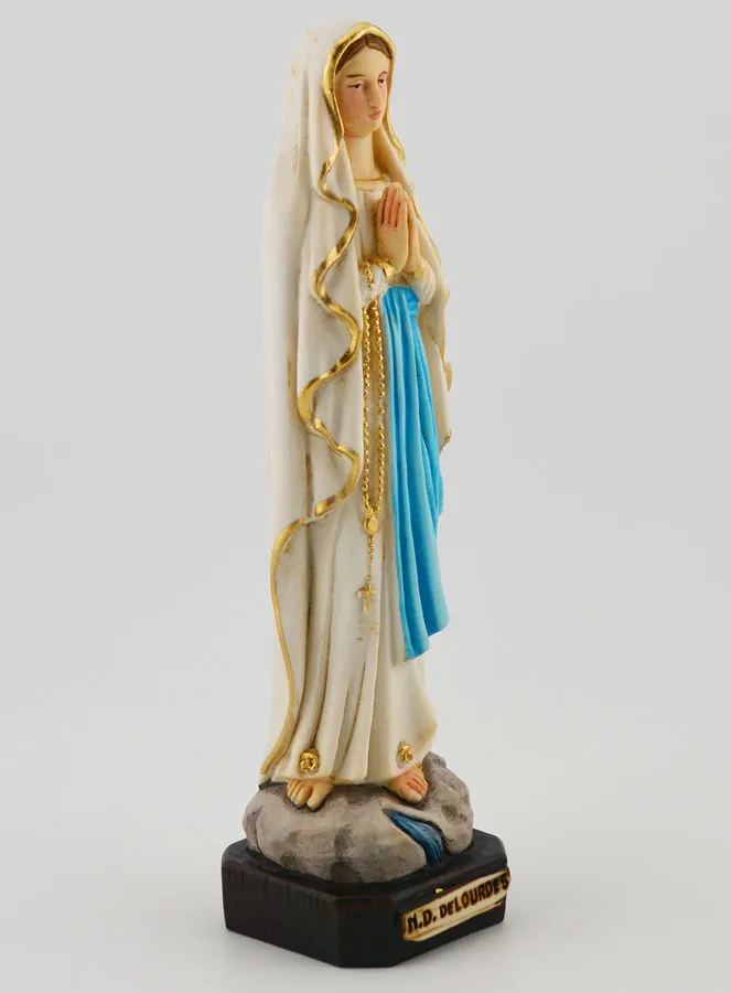 Figur Unserer Lieben Frau von Lourdes Polychrom mit Sockel - 15 cm (pic 3)