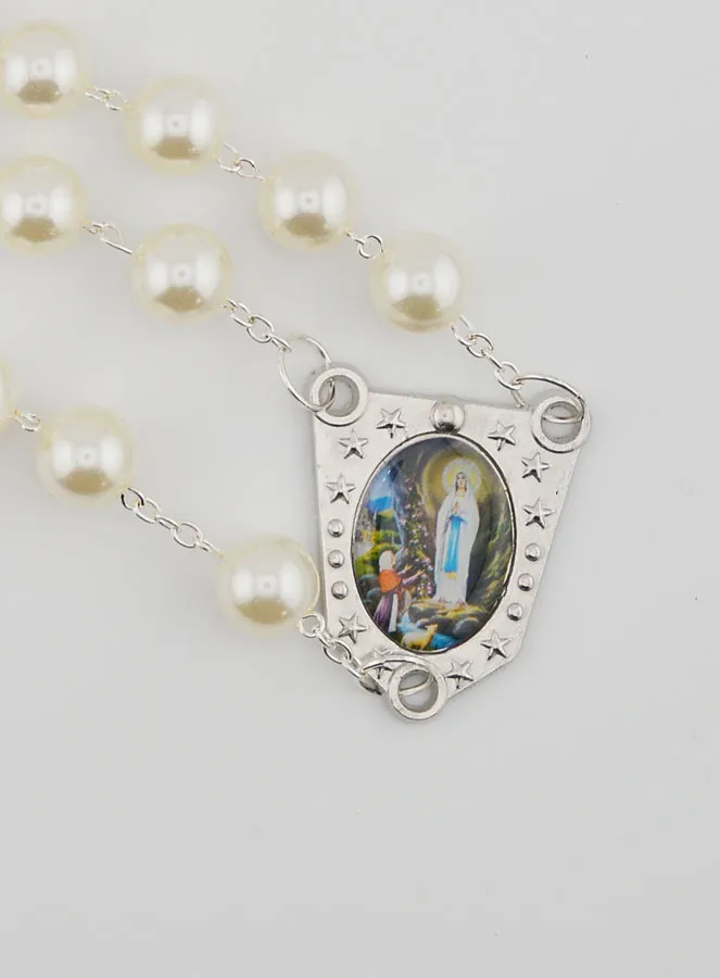 Langer Rosenkranz aus Perlmutt-Perlen 80 cm (pic 4)