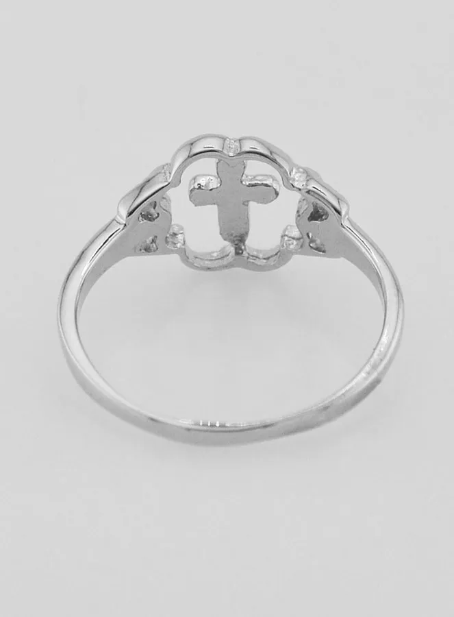 Ring Kreuz und Blume Sterling Silber - Grösse 54 (pic 4)