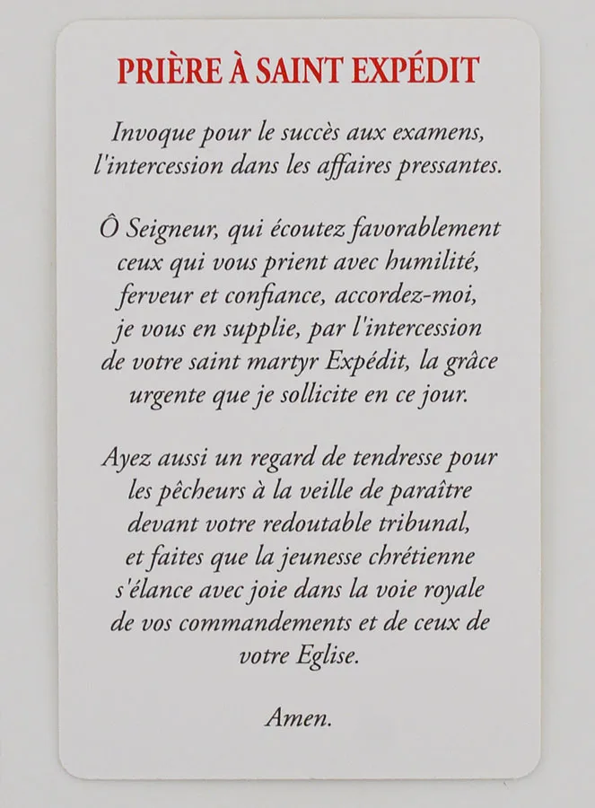 10 Stück Gebetskarten Hl Expeditus (in Französisch) (pic 4)