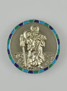 Autohaftplakette Christophorus Silber Emalliert (pic 1)