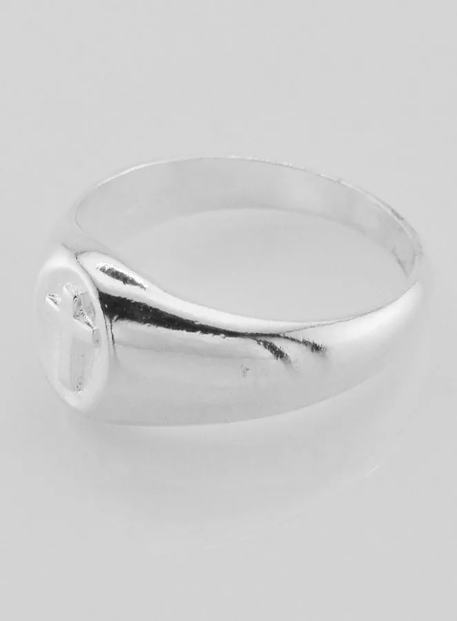 Siegelring Kreuz Christi 925er Sterling Silber - Grösse 62 (pic 3)