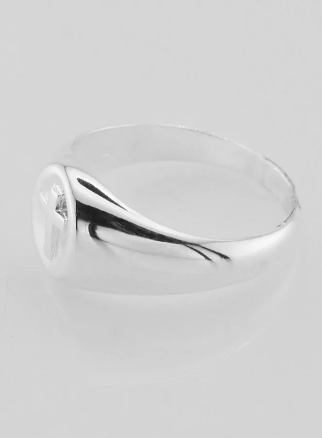 Siegel-Ring Kreuz Christi 925er Silber - Grösse 60 (pic 3)