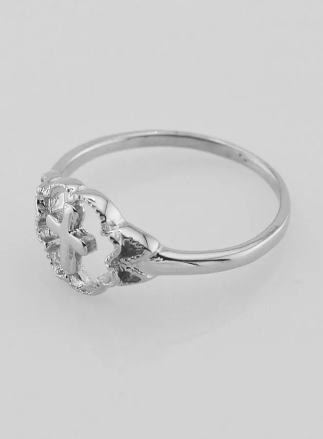 Ring Kreuz und Blume 925er Sterling Silber - Grösse 58 (pic 3)