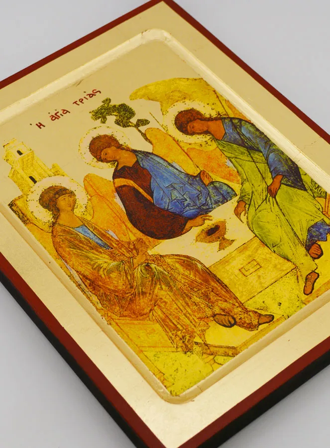 Ikone der Heiligen Dreifaltigkeit nach Rublev - 24 cm (pic 3)