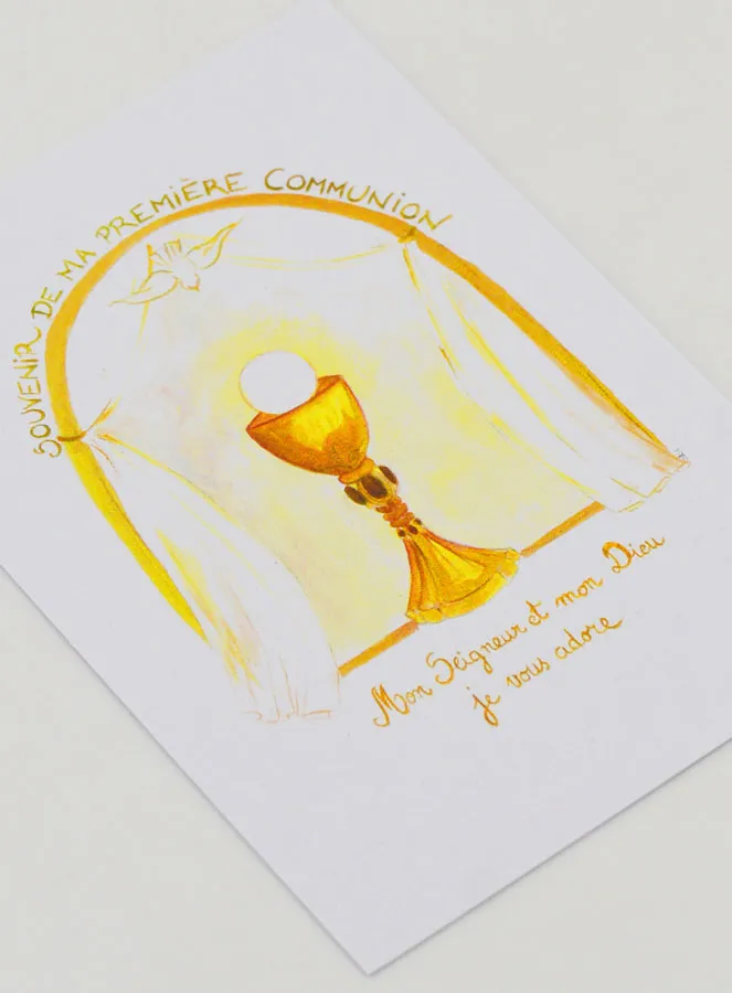 Karte Erinnerung an die Erstkommunion - Gold (pic 3)