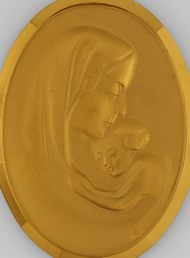 Anhänger Gottesmutter mit dem Kind aus 375er Gold (pic 2)