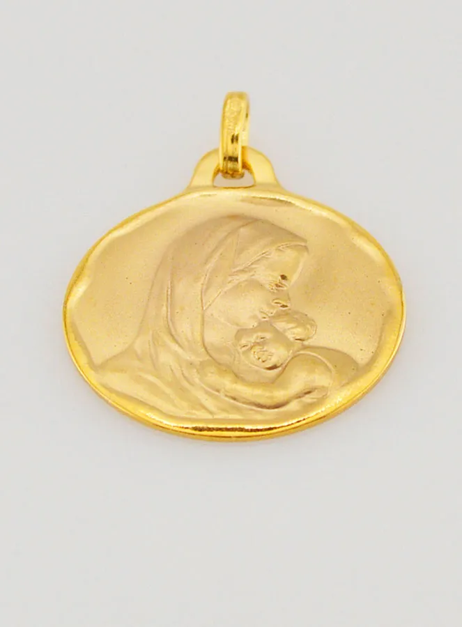 Anhänger Taufmedaillon Maria mit Kind aus Gold (pic 2)