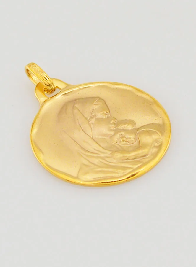 Anhänger Taufmedaillon Maria mit Kind aus Gold (pic 3)