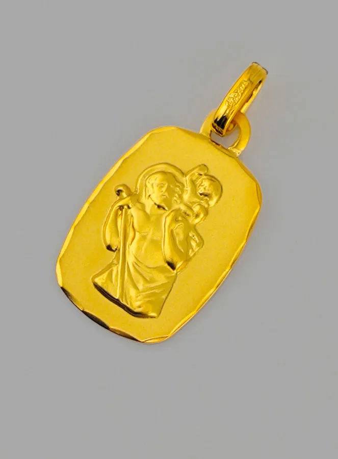 Taufanhänger Heiliger Christophorus Echt 375er Gold (pic 3)